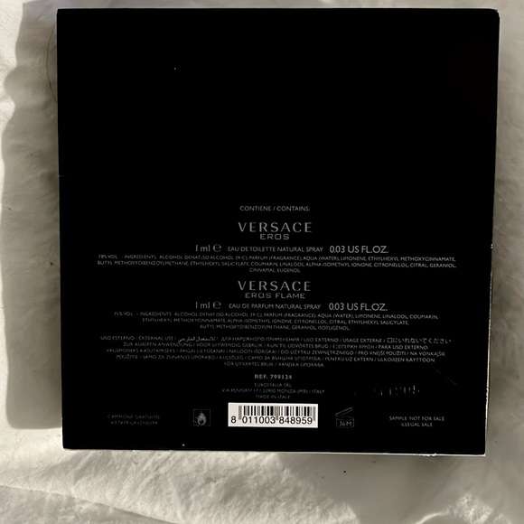 2 boxes of 2pc SET of VERSACE EROS & EROS FLAME 1.0ml Each EDT Spray Samples NIB - Picture 3 of 3